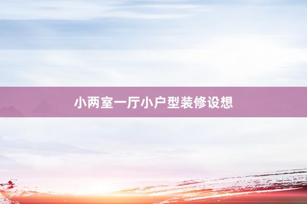 小两室一厅小户型装修设想